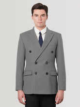 Double Breasted Suit Jacket - Grey