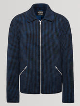 Houndstooth Knitted Jacket - Navy & Black
