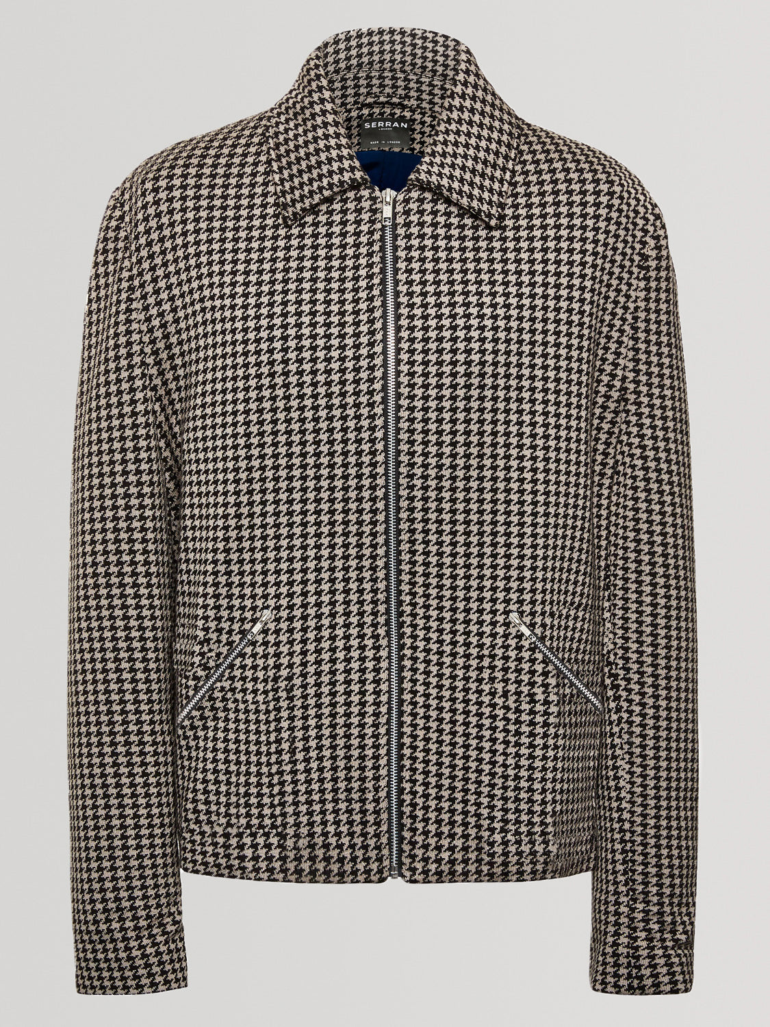 Houndstooth Knitted Jacket - Black & Grey