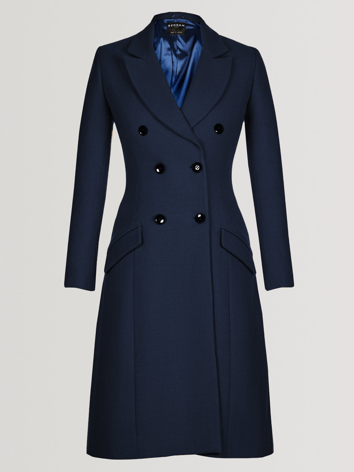 Classic Double Breasted Coat - Navy