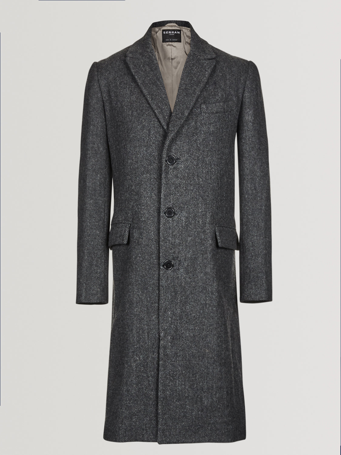 Single Breasted Wool Coat - Grey