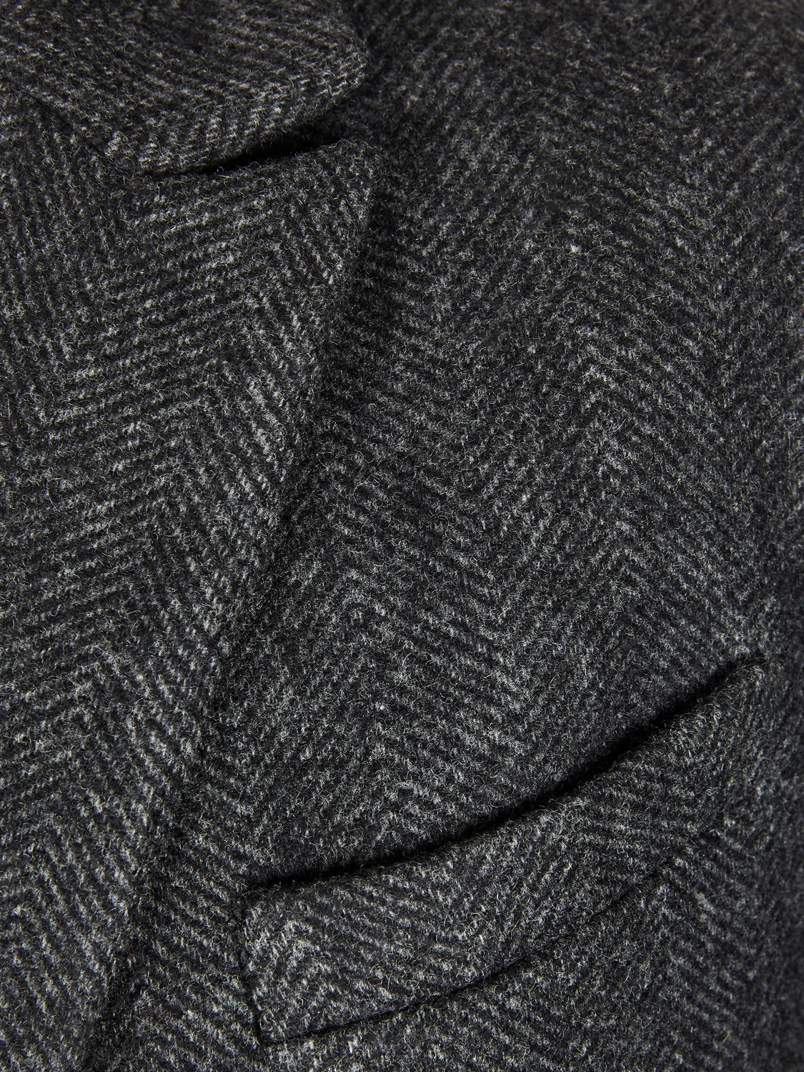Single Breasted Wool Coat - Grey