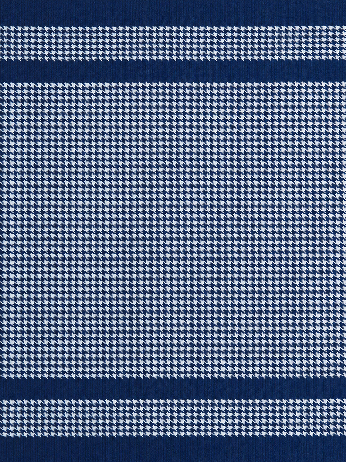 Navy & White Houndstooth Merino Wool Throw