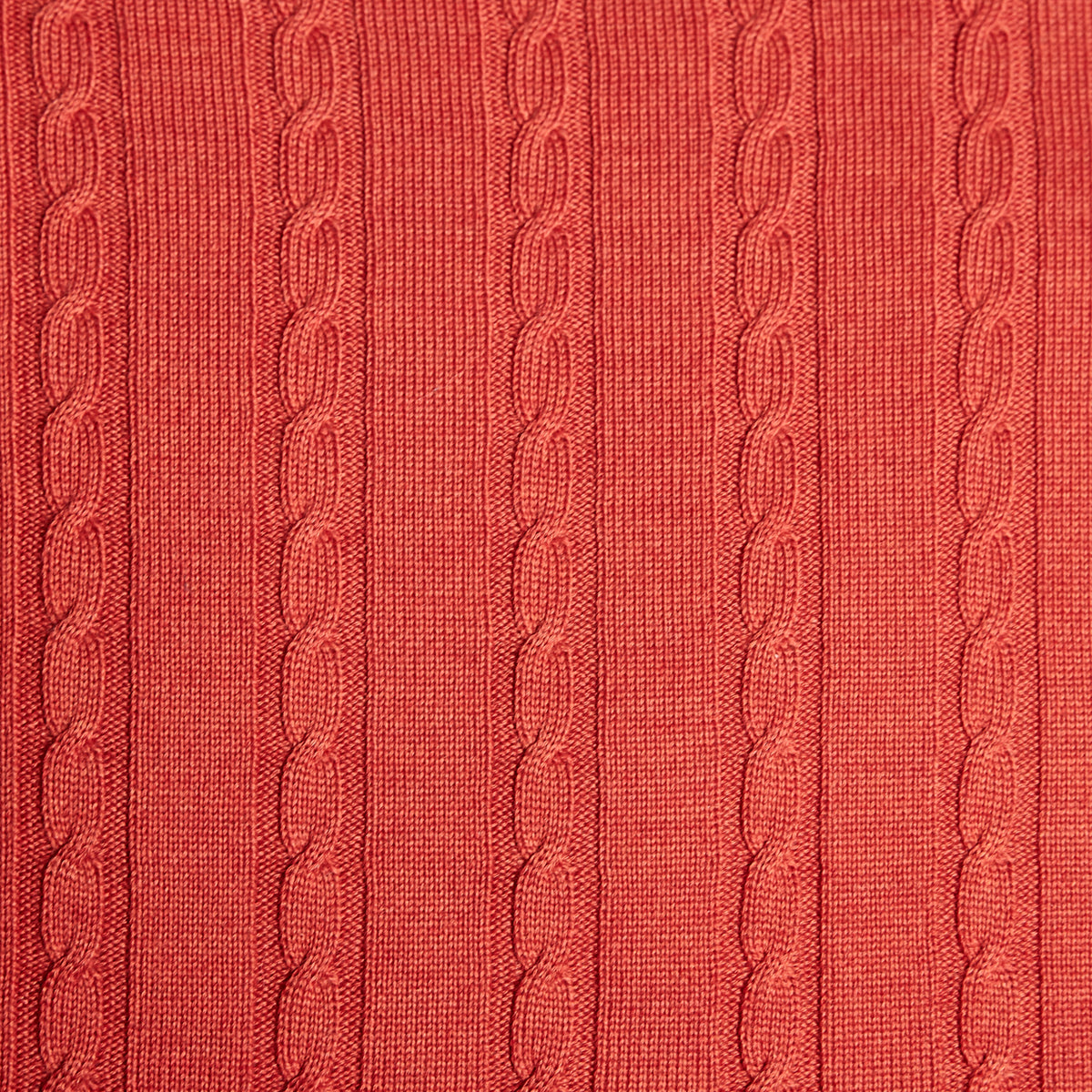 100% Wool Cushion Cover Burnt Orange Cable Knit Cushion 45x45cm