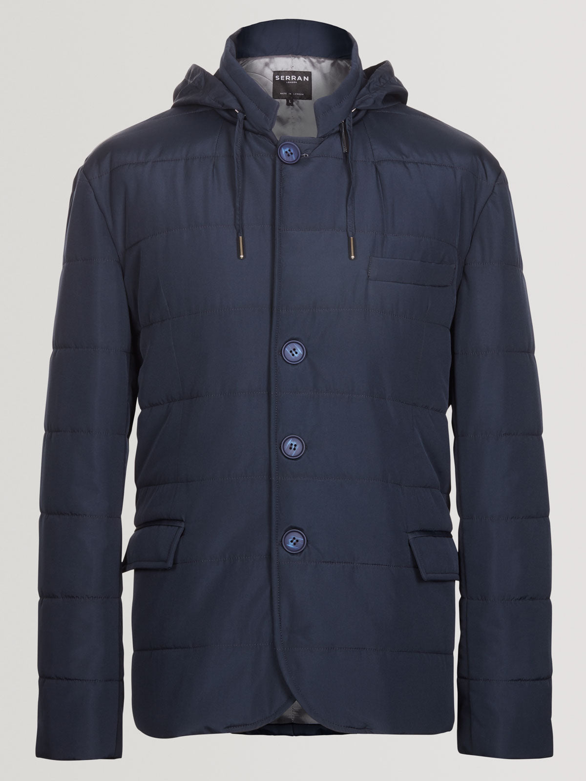Puffer Suit Jacket - Navy