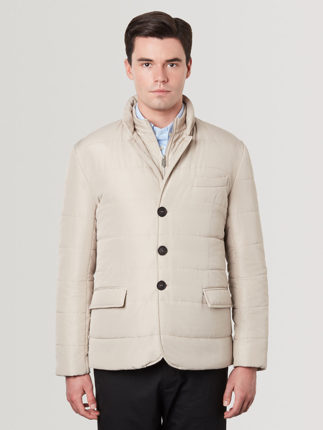 Puffer Suit Jacket - Sand
