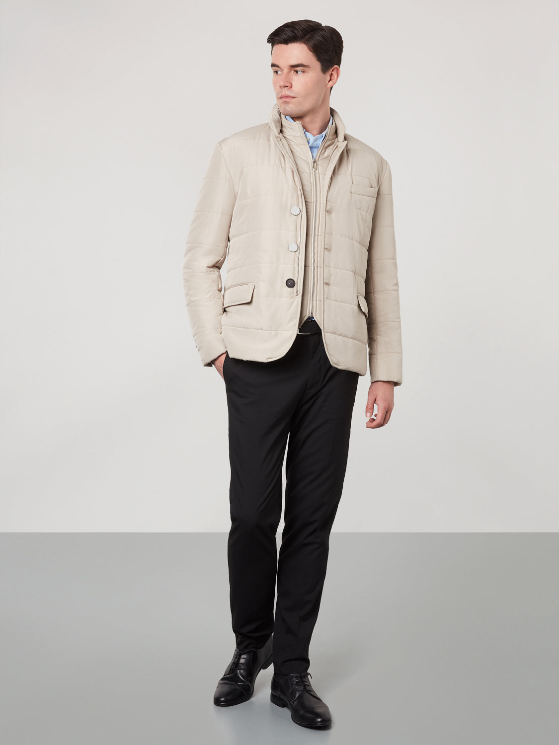 Puffer Suit Jacket - Sand
