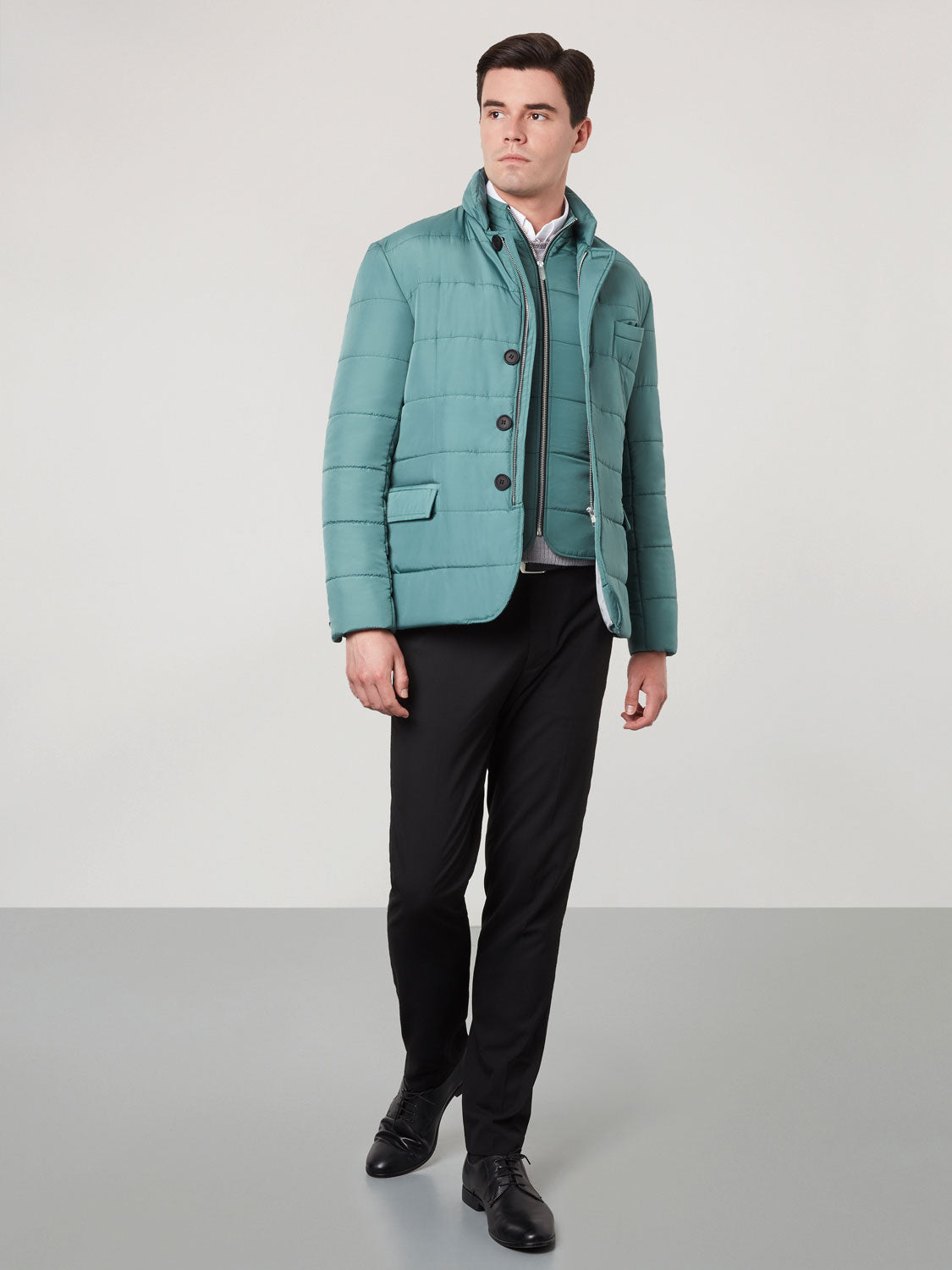 Puffer Suit Jacket - Green
