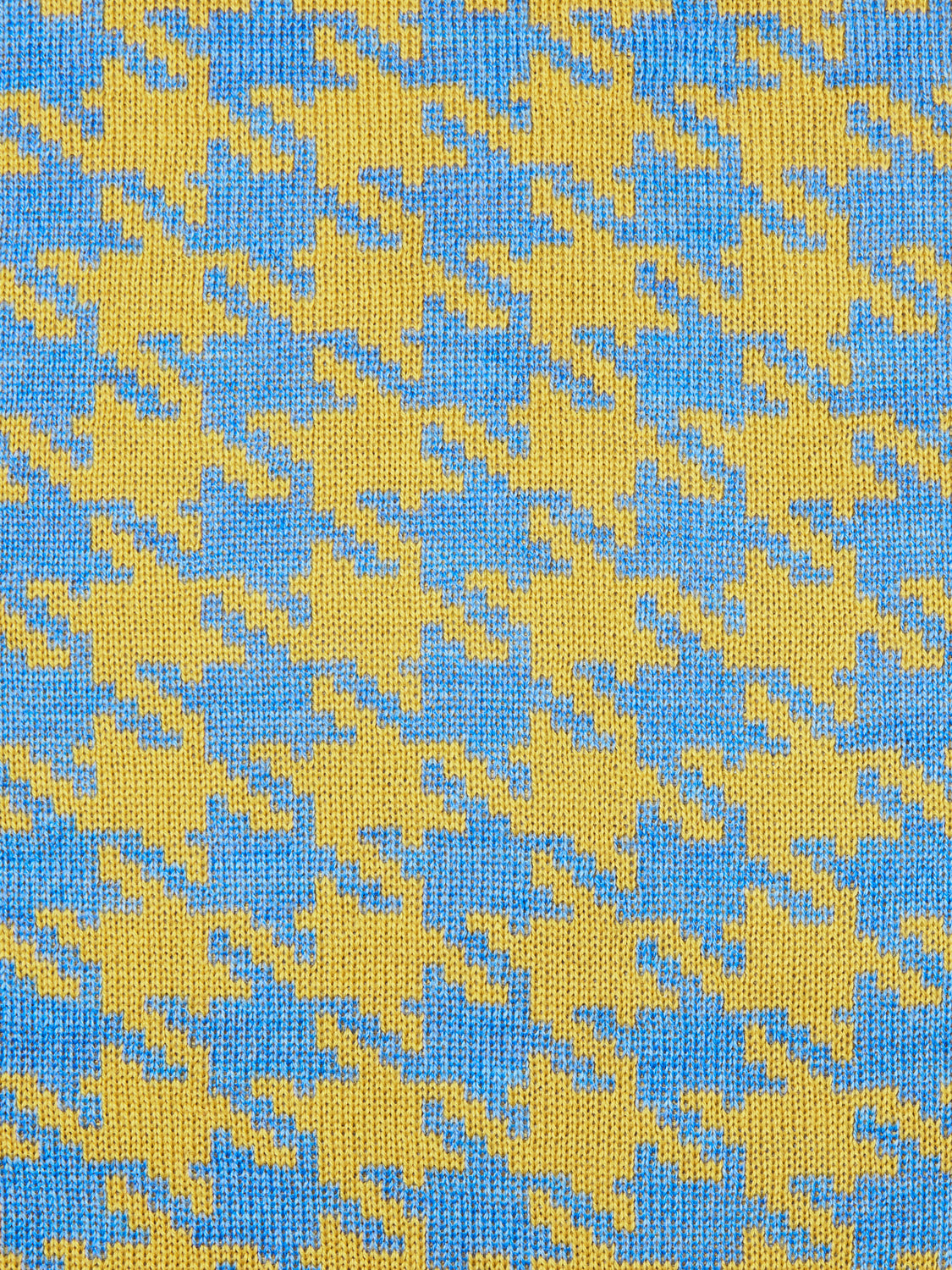 Houndstooth Baby Blue and Sunflower Yellow Cushion