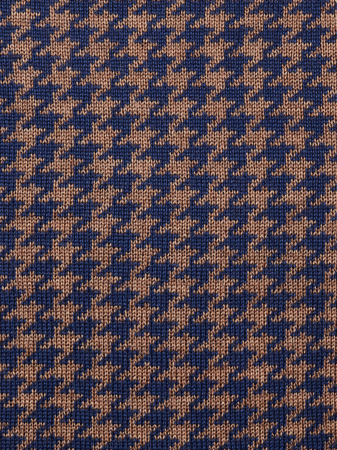 Houndstooth Dark Navy and Caramel Brown Cushion
