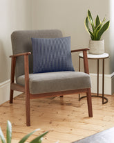 Houndstooth Dark Navy and Space Grey Cushion