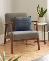 ZigZag Dark Navy and Space Grey Cushion