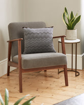 ZigZag Chocolate Brown and Cloud Grey Cushion