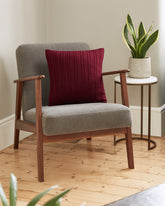 Red Wine Cable Stitch Cushion