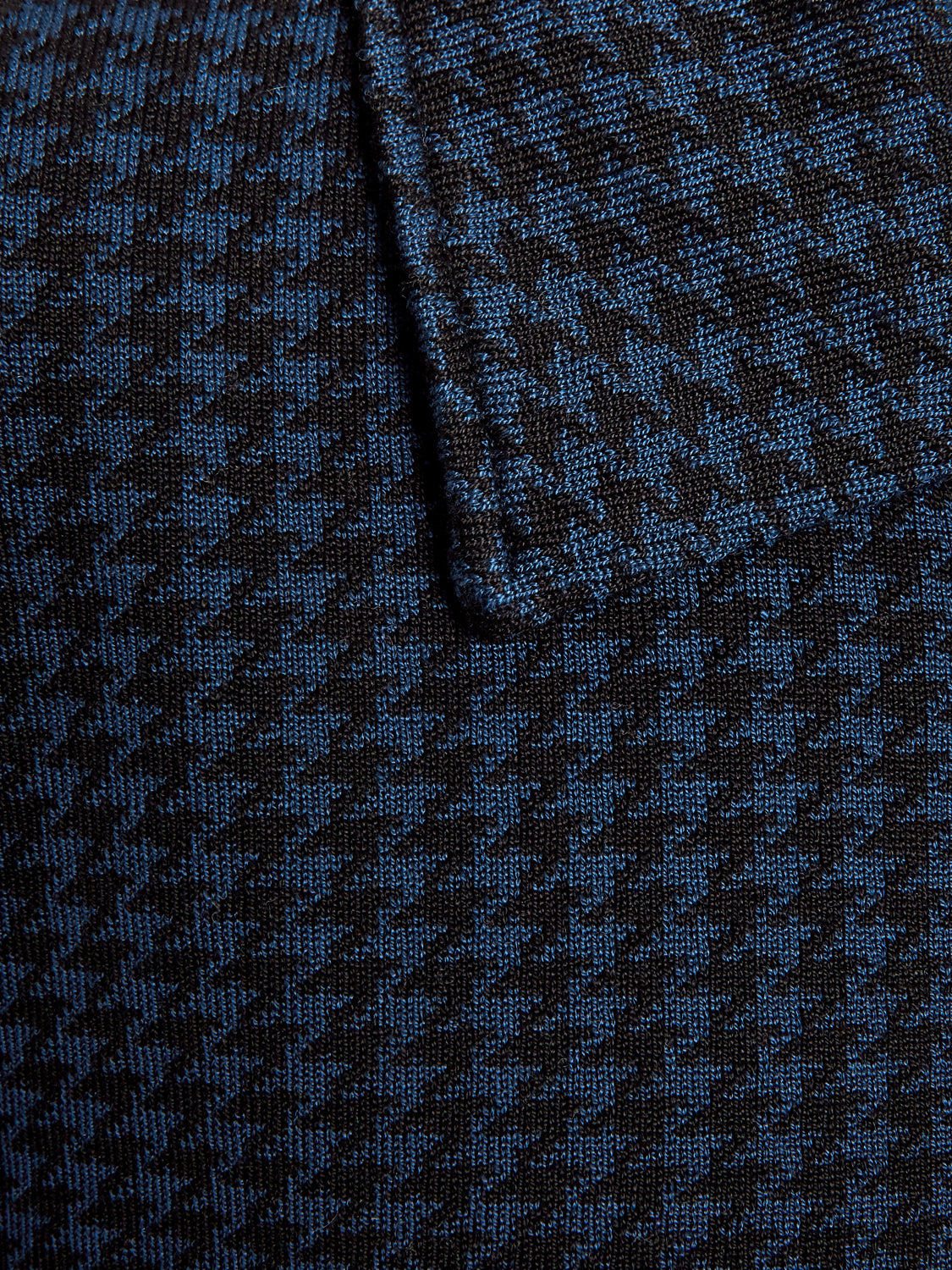 Houndstooth Knitted Jacket - Navy & Black