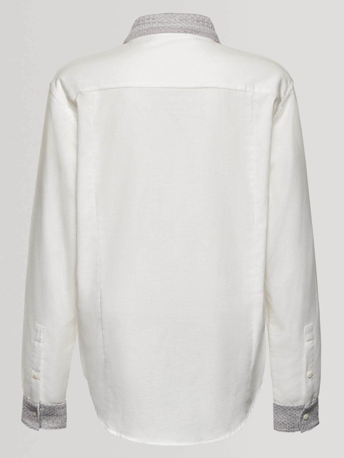 Silver Knit Collar Slim Fit Shirt