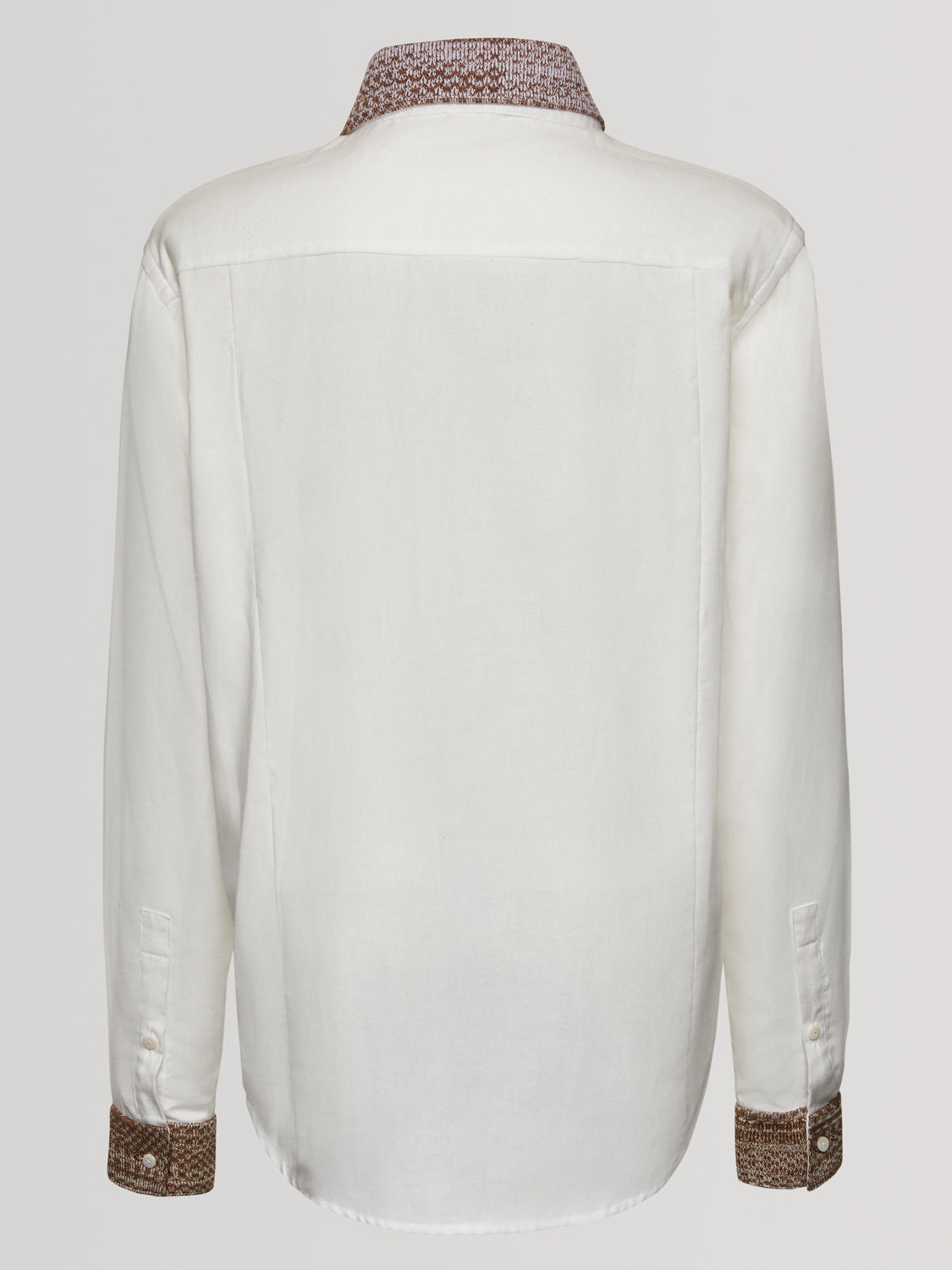 Caramel Knit Collar Slim Fit Shirt