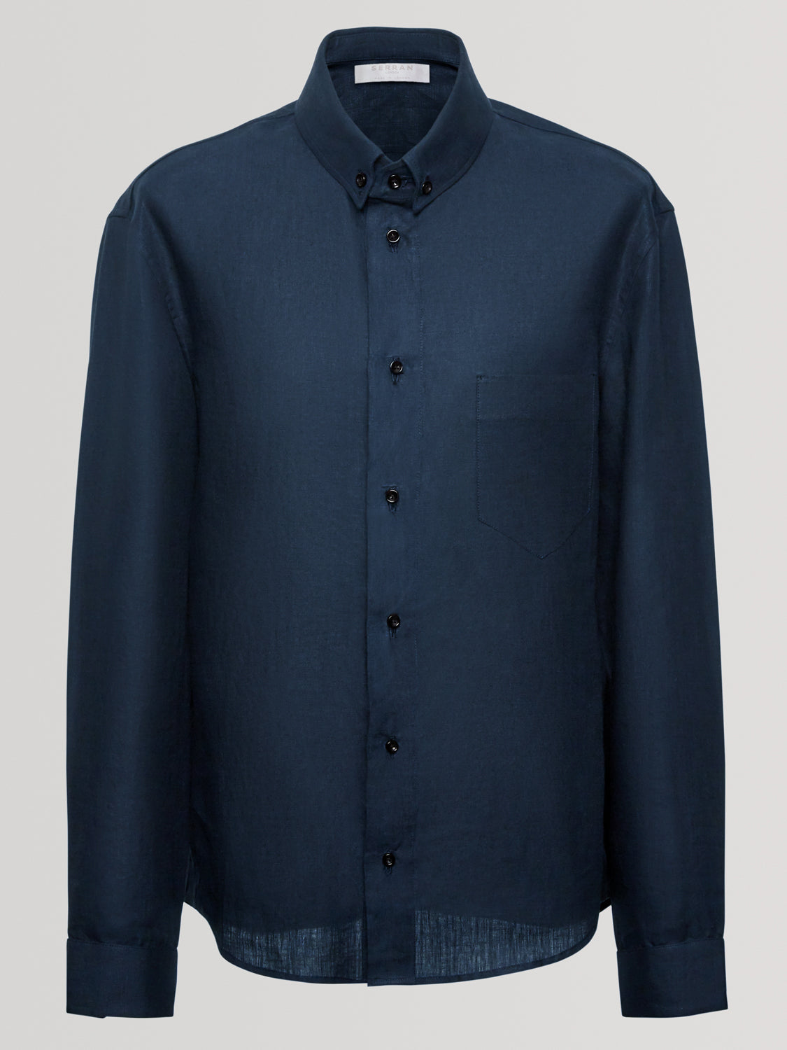 Navy Slim Fit Linen Shirt