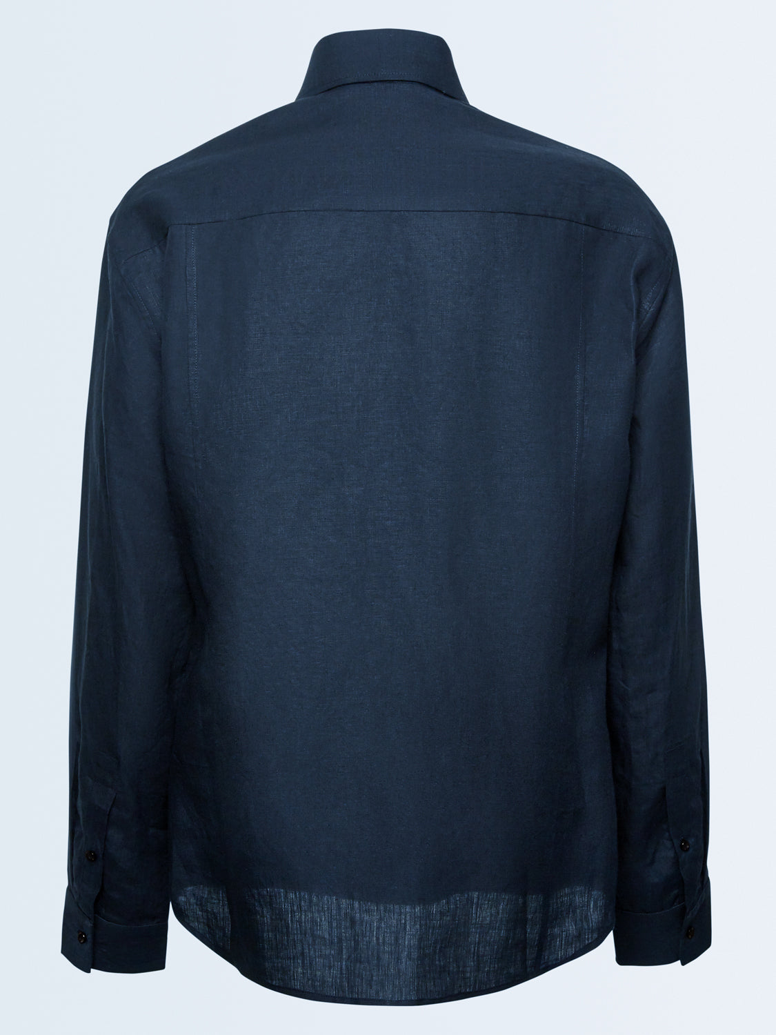 Navy Slim Fit Linen Shirt