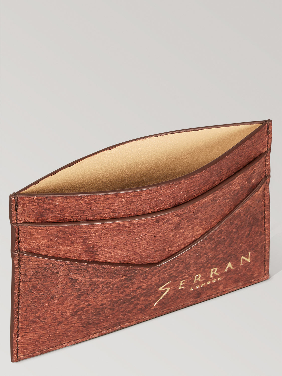 Rustic Brown Aquatic Leather Card Holder