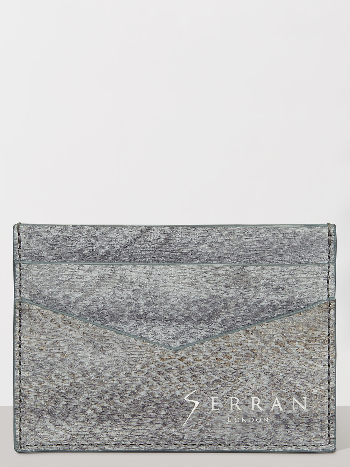 Pearl Grey Aquatic Leather Card Holder