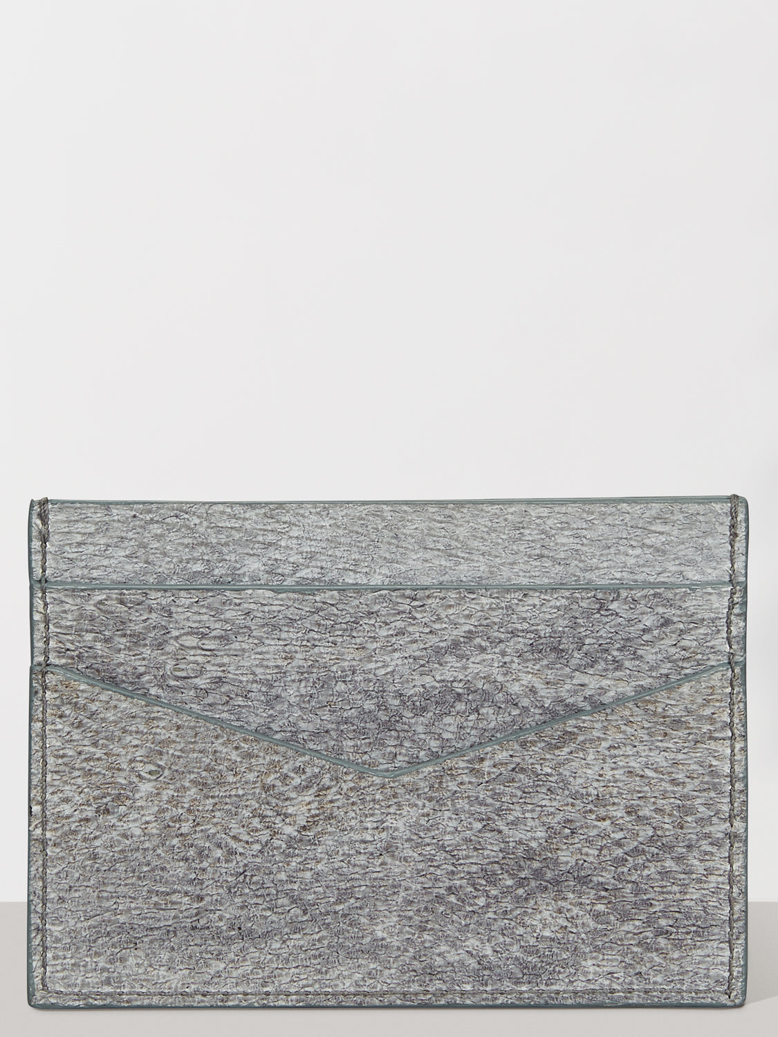 Pearl Grey Aquatic Leather Card Holder