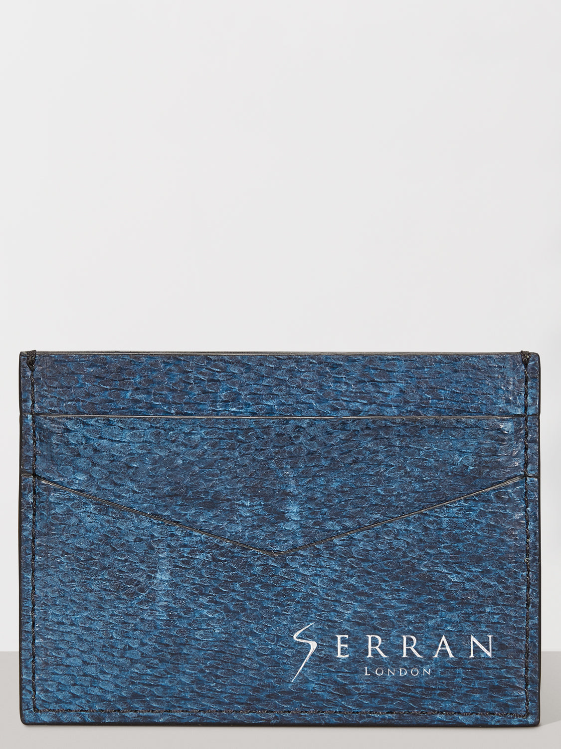 Naval Blue Aquatic Leather Card Holder