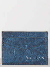 Naval Blue Aquatic Leather Card Holder