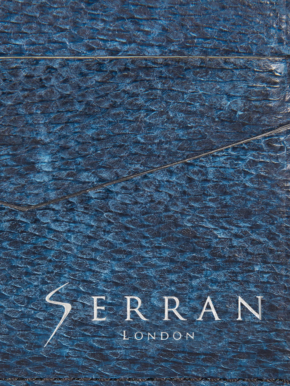 Naval Blue Aquatic Leather Card Holder