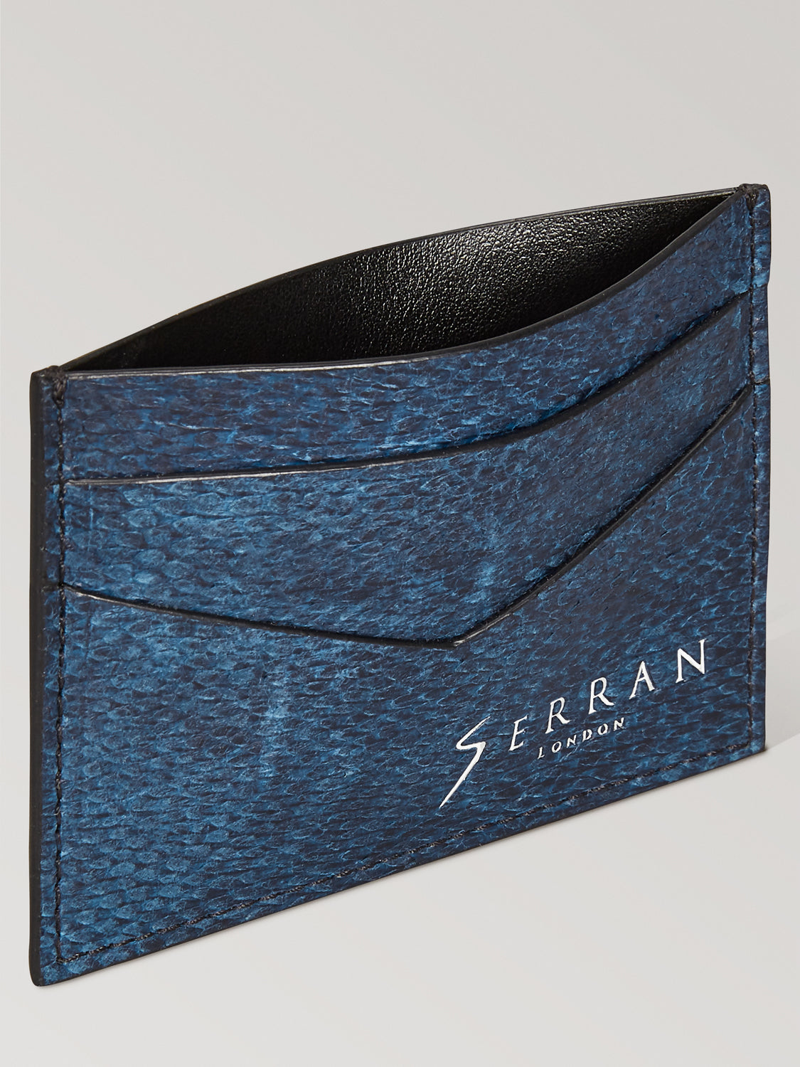 Naval Blue Aquatic Leather Card Holder