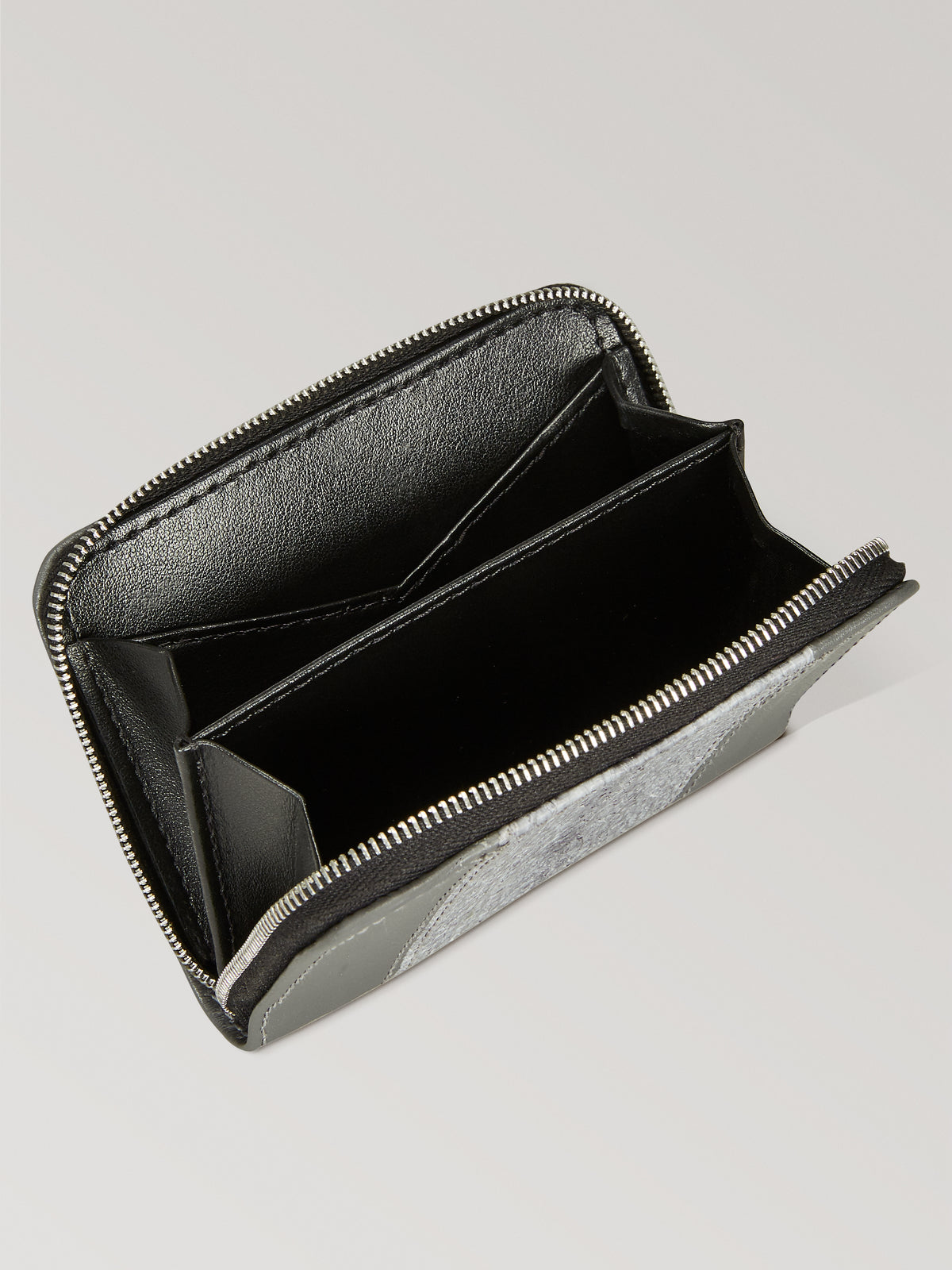Zip Case Grey Aquatic Leather Card Holder