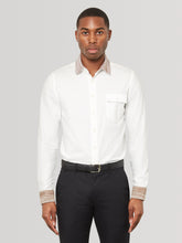 Caramel Knit Collar Slim Fit Shirt