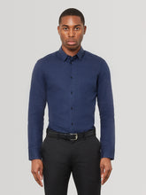 Navy Slim Fit Linen Shirt