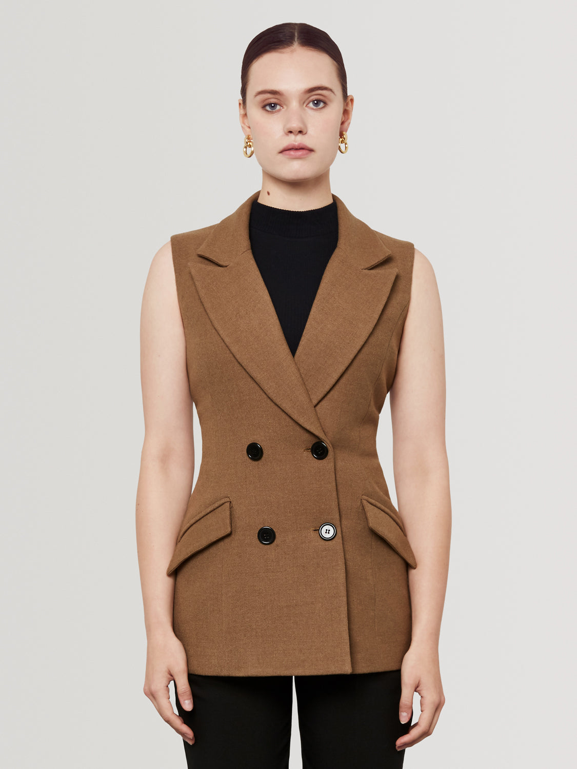 Double Breasted Sleeveless Jacket