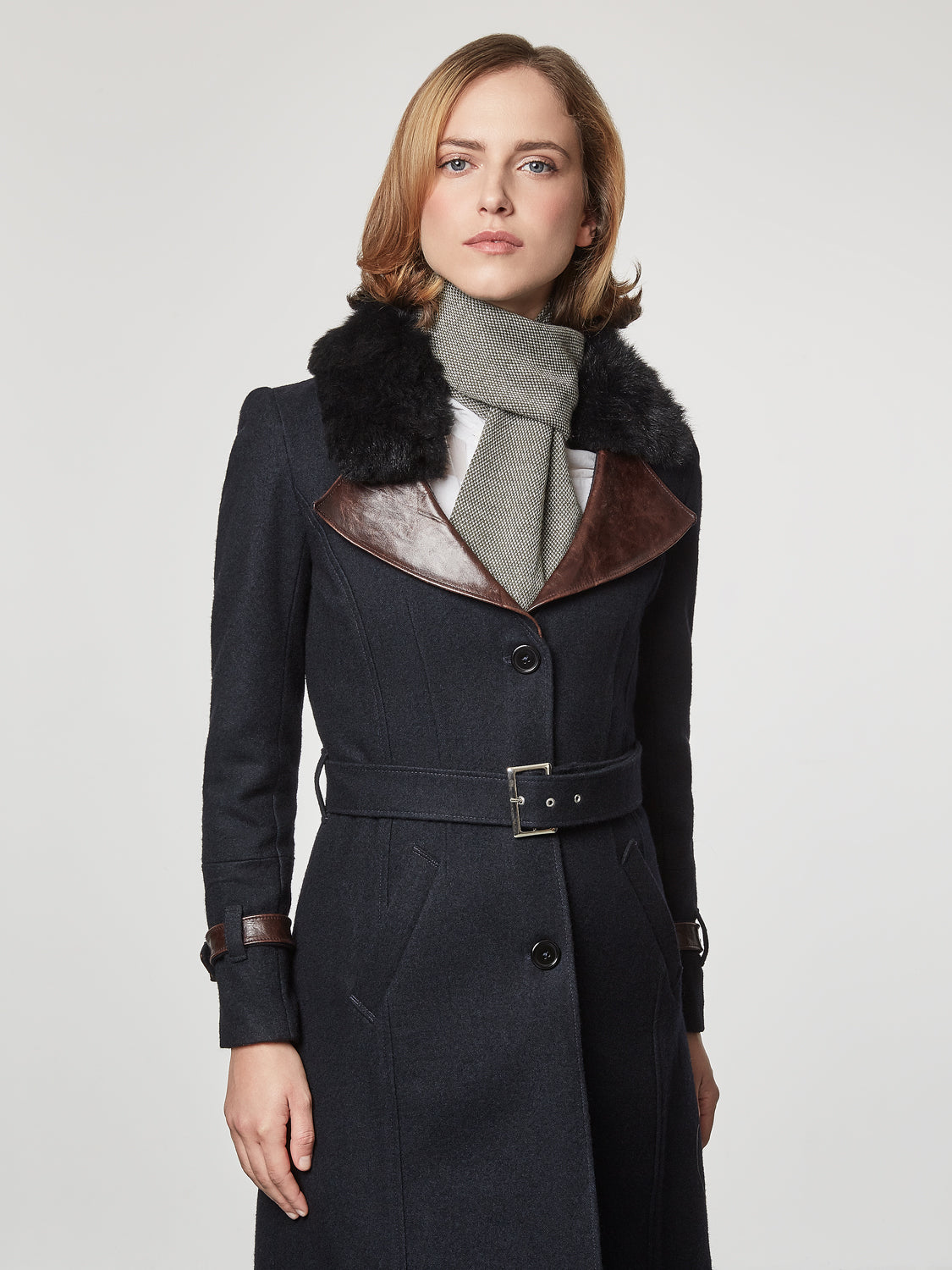 Olive Merino Slant Scarf