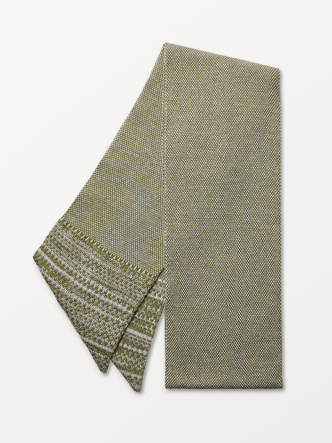 Olive Merino Slant Scarf