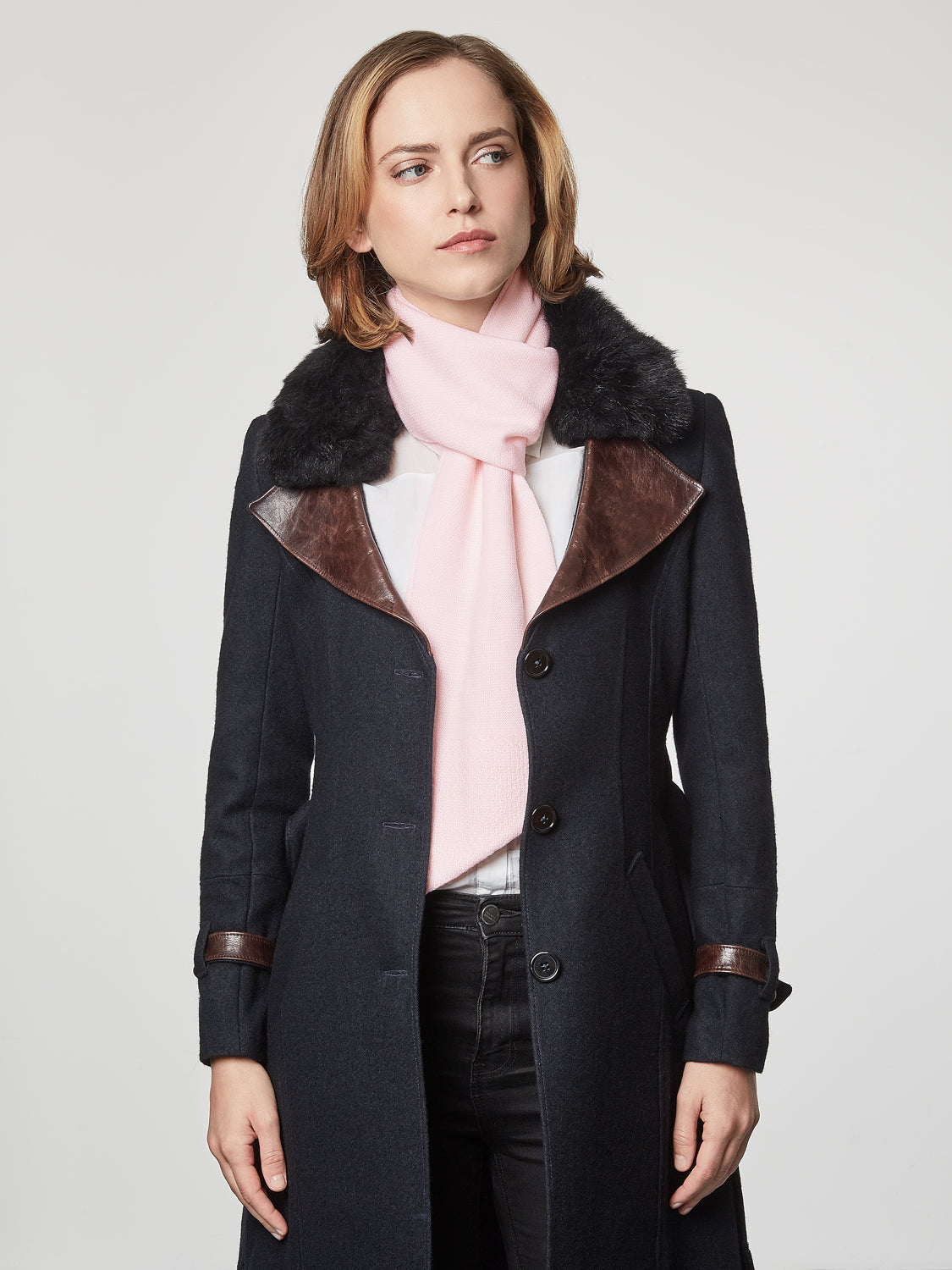 Pink Merino Slant Scarf