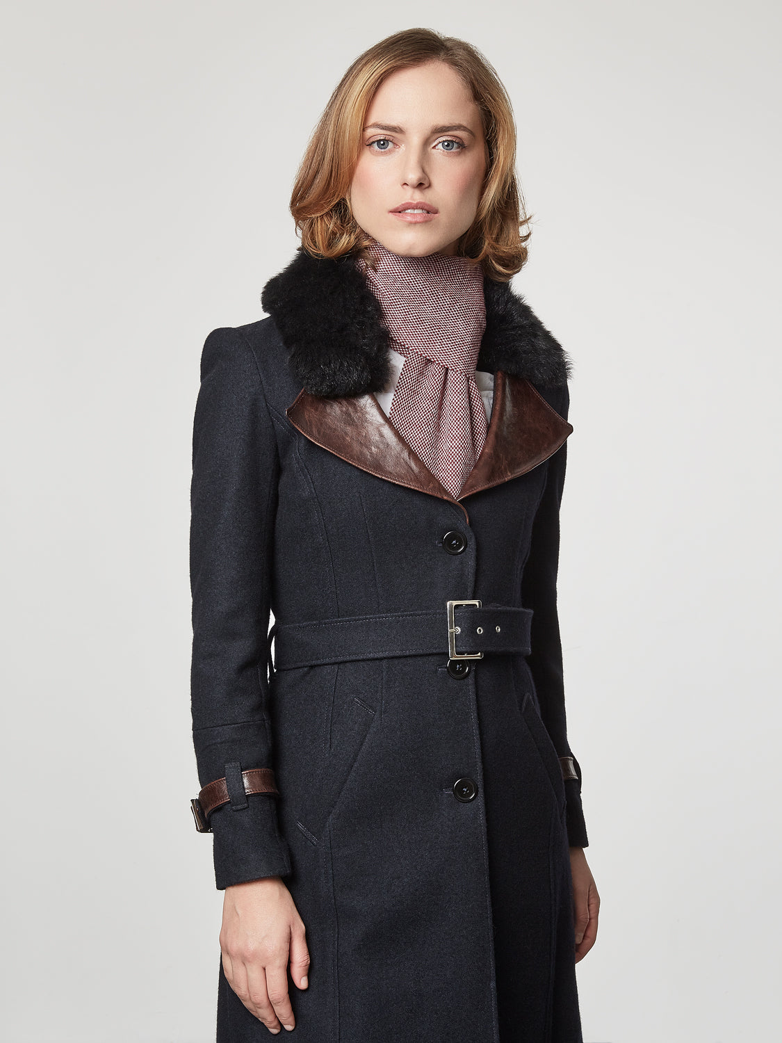 Red Merino Slant Scarf