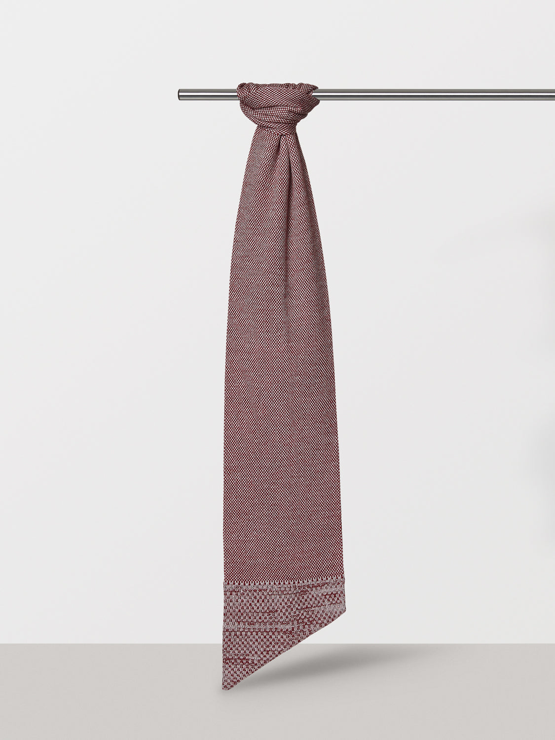 Red Merino Slant Scarf