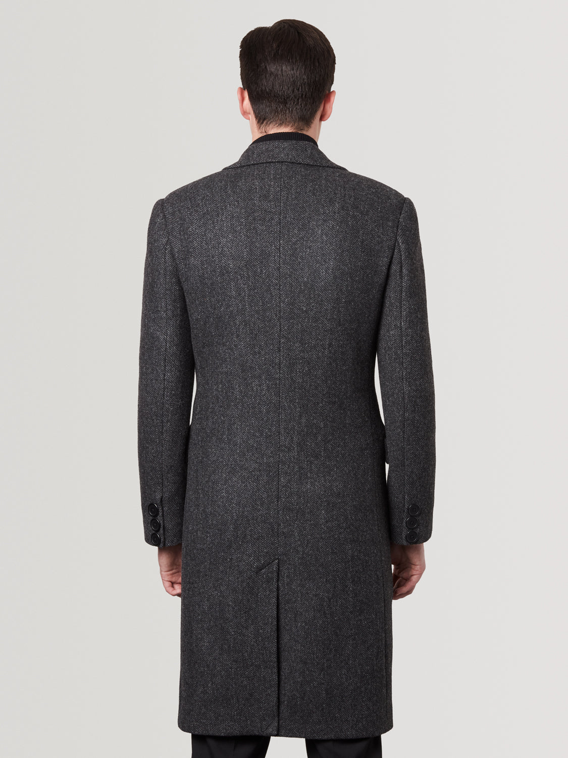 Single Breasted Wool Coat - Grey