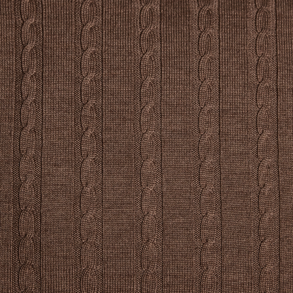 Cable Knit Cushion - 100% Brown Wool 45x45cm