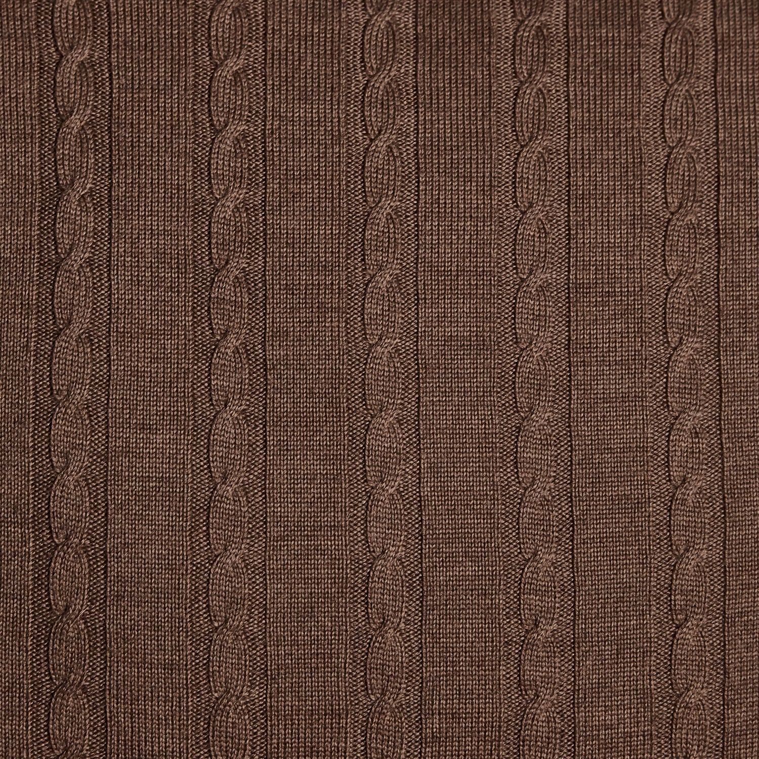 Cable Knit Cushion - 100% Brown Wool 45x45cm