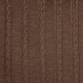 Cable Knit Cushion - 100% Brown Wool 45x45cm