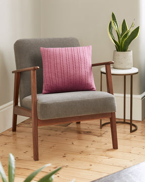 Cable Knit Cushion - Candy Pink
