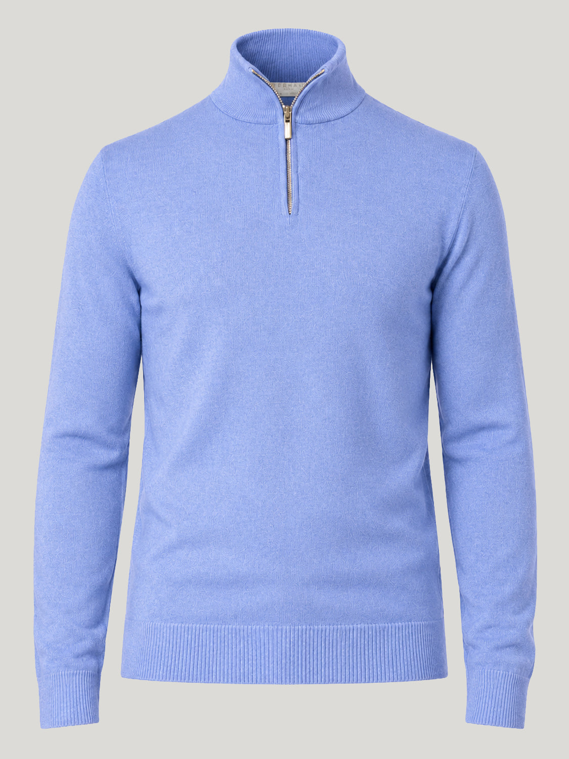 Men's Half Zip Wool Jumper - Blue