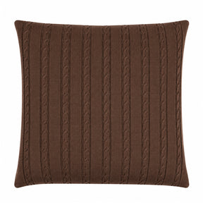 Cable Knit Cushion - 100% Brown Wool 45x45cm