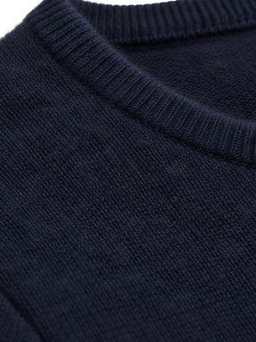 Crewneck Wool Jumper - Navy