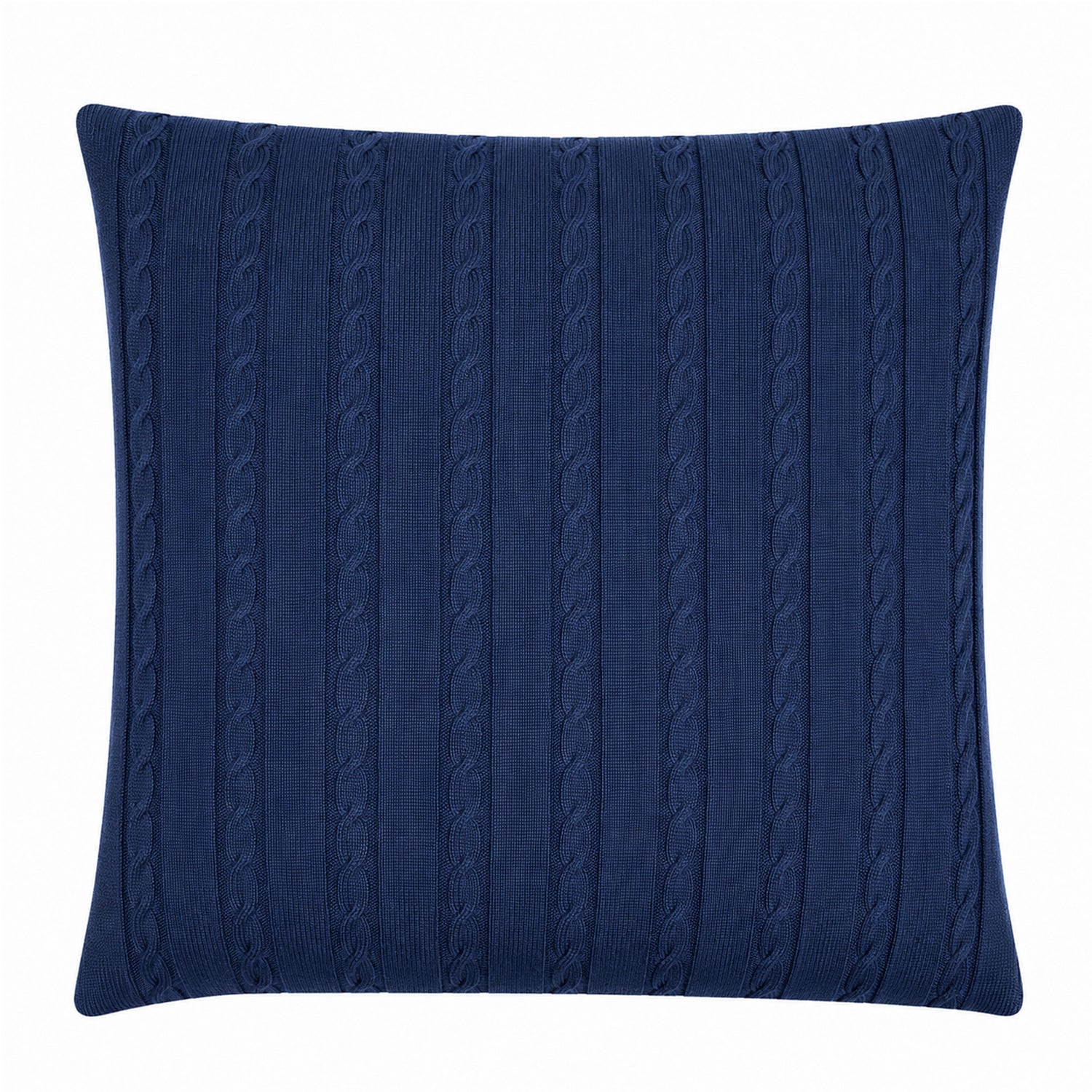 Cable Knit Cushion - 100% Navy Wool 45x45cm