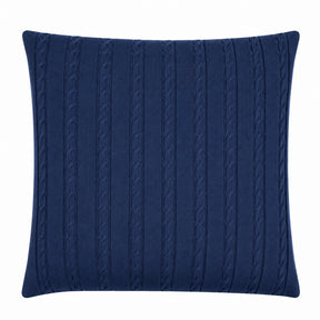 Cable Knit Cushion - 100% Navy Wool 45x45cm