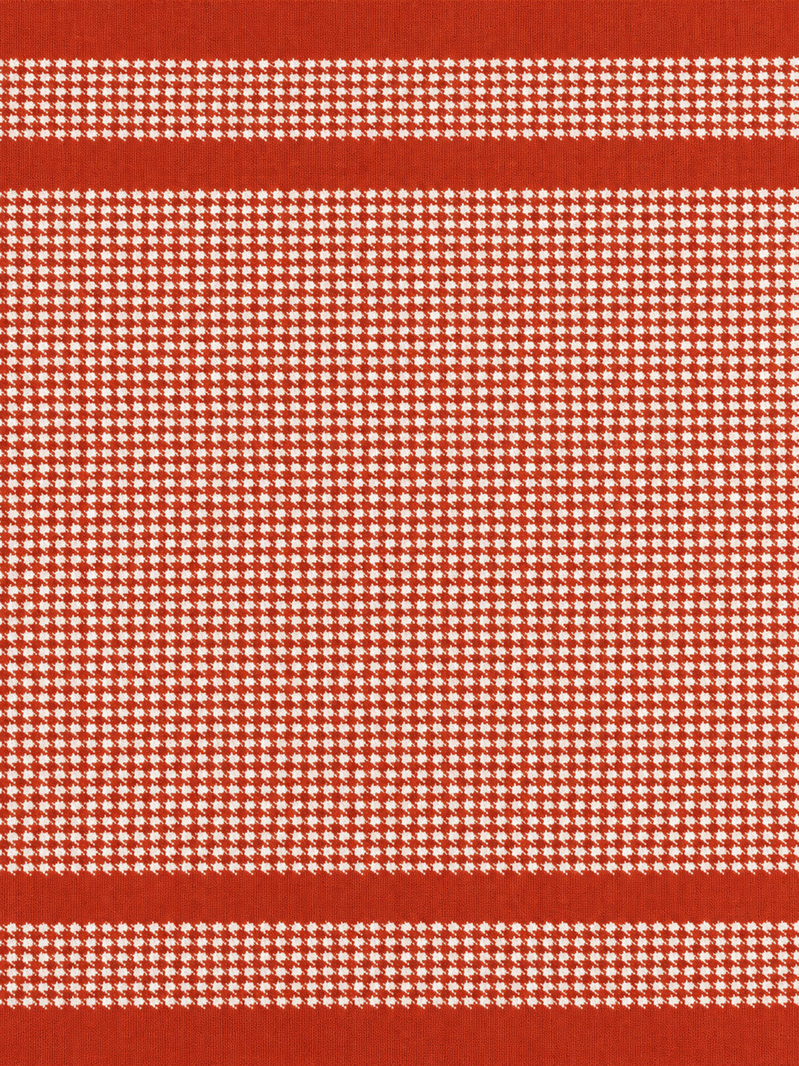 Orange & White Houndstooth Merino Wool Throw